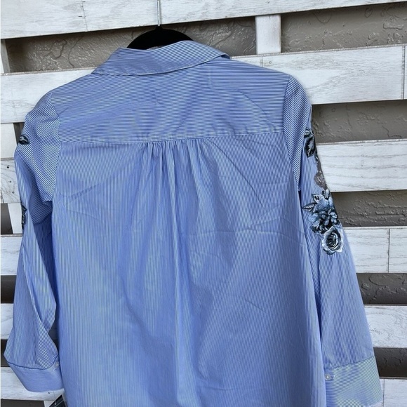 INC International Concepts Blue Button Down Shirt - Picture 4 of 8